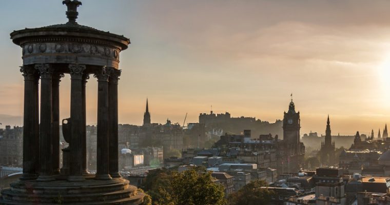 The impressive cityscape and historical attractions of Edinburgh, UK